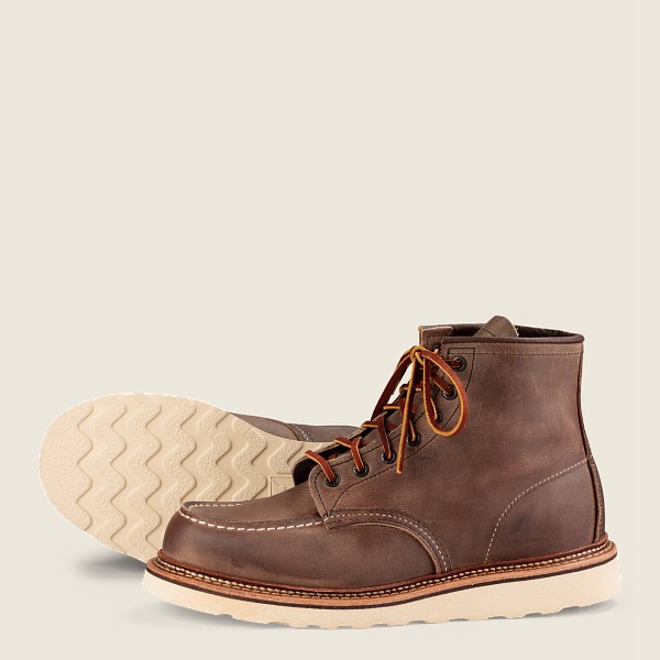 Mens Red Wing Classic Moc – 6-inch Rough & Tough Leather - Heritage Boots Khaki - IYQ761345